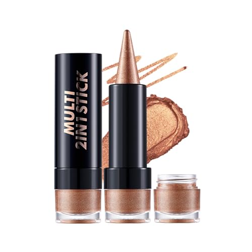 Doppelkopf 2 In 1 Lidschatten Und Stick Blendable Lidschattenstock Praktische Augenschatten Hochpigmentiertes Schwarzes Lidschatten Make Up von Yzdysg