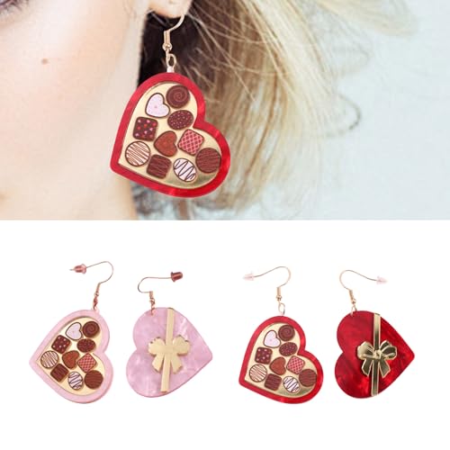 Schokoladengeschenkschachtel Herzohrringe Mit Bowknot Trendy Frauen Ohrohrschstene Valentinstag Schmuck Stilvolle Jubiläum Geschenk Trendy Ohrohrohrschstene von Yzdysg