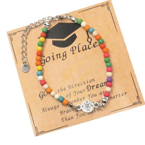 Yzdysg Gemstones Perlen Armband Abschluss Schmuck Für Frauen Mit Geschenken Box Und Grußkarte Verstellbares College Accessoire Abschluss Schmuck Für Freund von Yzdysg