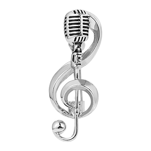 Yzdysg Mikrofon Brosche Exquisite Musik Note Emaille Pin Gold Silber Farbe Revers Pin Dekoration Für Jeans Für Jacke Rucksack B von Yzdysg