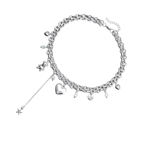 Yzdysg Mode Alloy Heart Bear Anhänger Halskette Armband Verleiht Stilvolle Outfits Die Für Partys Versorgt Werden Können Und Daten Elegante Freizeitkette von Yzdysg