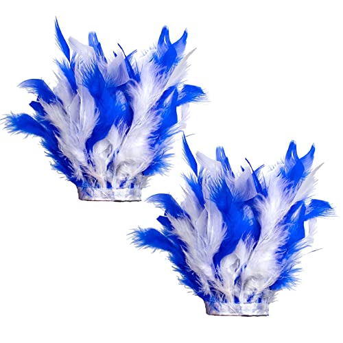 Yzdysg Set Von 2 Slap Gothic Handschuhen Feder Handgelenk Manschette Stufe Showgirl Natural Gefärbter Rooster Federarm Wärmer Party Cosplay von Yzdysg