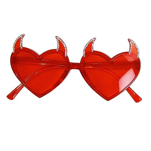 Yzdysg Sonnenbrille, modischer Strass-Teufelshorn-Herzrahmen für Mädchen, Partys am Meer, Mädchen, die Fotos machen, Karneval, Camping-Dekor Yzdysg Sonnenbrille, modischer Strass-Teufelshorn-Herzrahmen für Mädchen, Partys am Meer, Mädchen, die Fotos machen, Karneval, Camping-Dekor von Yzdysg