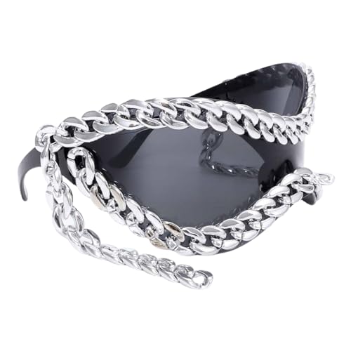 Yzdysg Sonnenbrillen, Trendy Metallkettenrahmen Damen 2000er Alle passenden coolen Sonnenbrillen UV400 Gläser Brillen Punk Brillen von Yzdysg