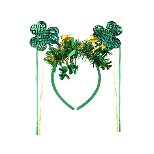 Yzdysg Stpatricks Urlaubsthema Stirnband Für Erwachsene Kinder Alle Alters Slip Shamrock Stirnband Glitzernde Kleebehörer Haoper Für Party von Yzdysg