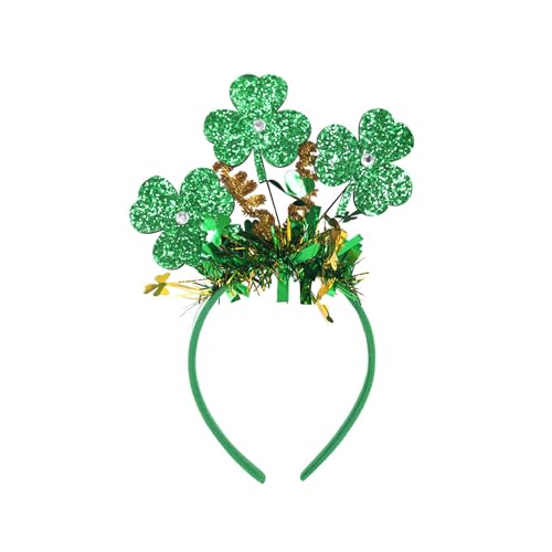 Yzdysg Stpatricks Urlaubsthema Stirnband Für Erwachsene Kinder Alle Alters Slip Shamrock Stirnband Glitzernde Kleebehörer Haoper Für Party von Yzdysg