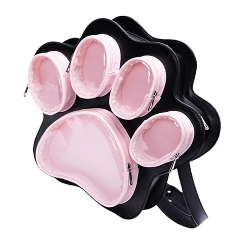 Yzdysg Trendy Cats Paw Display Tasche Mit Verstellbarem Riemen Und Geräumigen Innenschule Rucksäcken PU Umhängetaschen Für Schüler Rucksäcke von Yzdysg