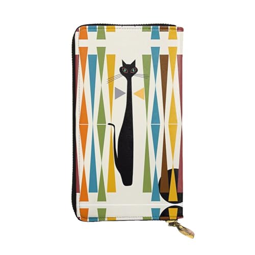 YzgWjBhd Bedruckte Geldbörse für Damen, Mitte des Jahrhunderts moderne Kunst, Katze, große Kreditkartenhalter, niedlich, mehrere Taschen, lange Geldbörse, schwarz, Einheitsgröße YzgWjBhd Bedruckte Geldbörse für Damen, Mitte des Jahrhunderts moderne Kunst, Katze, große Kreditkartenhalter, niedlich, mehrere Taschen, lange Geldbörse, schwarz, Einheitsgröße von YzgWjBhd