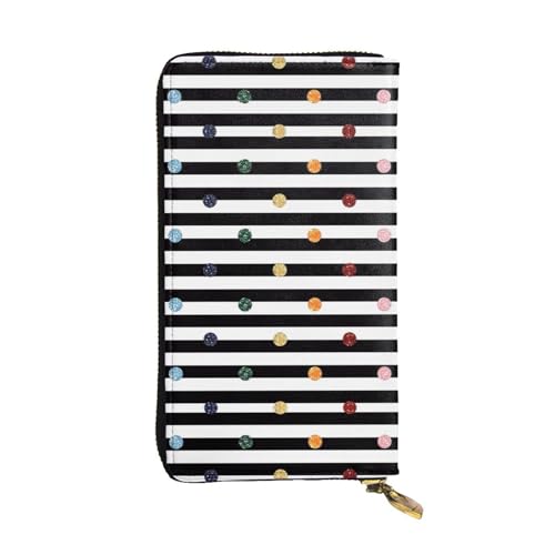 YzgWjBhd Bedruckte Geldbörse für Damen, Regenbogen-Punkte, gestreift, Schwarz und Weiß, großes Kreditkartenetui, niedlich, mehrere Taschen, lange Geldbörse YzgWjBhd Bedruckte Geldbörse für Damen, Regenbogen-Punkte, gestreift, Schwarz und Weiß, großes Kreditkartenetui, niedlich, mehrere Taschen, lange Geldbörse von YzgWjBhd