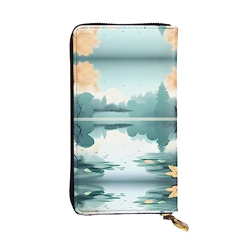 YzgWjBhd Bedruckte Geldbörse für Damen, gefallene Blätter auf einem ruhigen See, großes Kreditkartenetui, niedlich, mehrere Taschen, lang, Schwarz, Einheitsgröße YzgWjBhd Bedruckte Geldbörse für Damen, gefallene Blätter auf einem ruhigen See, großes Kreditkartenetui, niedlich, mehrere Taschen, lang, Schwarz, Einheitsgröße von YzgWjBhd