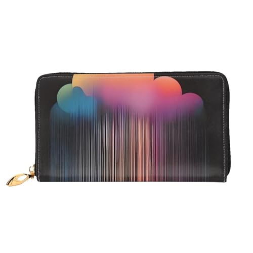 YzgWjBhd Bunte Geldbörse aus Leder mit Regenbogen-Regendruck, stilvolle Damengeldbörse mit Kreditkartenfächern, Geldorganizer, Schwarz, Einheitsgröße YzgWjBhd Bunte Geldbörse aus Leder mit Regenbogen-Regendruck, stilvolle Damengeldbörse mit Kreditkartenfächern, Geldorganizer, Schwarz, Einheitsgröße von YzgWjBhd
