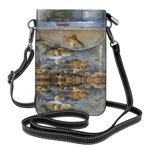 YzgWjBhd Fishing Lake Fishermen Kleine Crossbody-Taschen, bedruckte Handy-Geldbörse mit Kartenfächern, Schulterhandtasche mit Riemen, Schwarz, Einheitsgröße YzgWjBhd Fishing Lake Fishermen Kleine Crossbody-Taschen, bedruckte Handy-Geldbörse mit Kartenfächern, Schulterhandtasche mit Riemen, Schwarz, Einheitsgröße von YzgWjBhd
