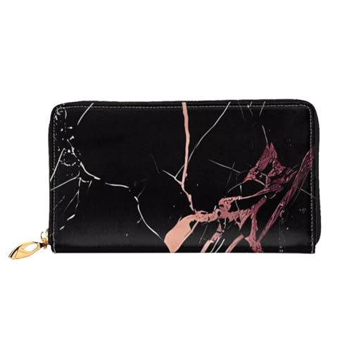 YzgWjBhd Schwarze Geldbörse aus Leder mit Marmordruck, stilvolle Damengeldbörse mit Kreditkartenfächern, Geldorganizer YzgWjBhd Schwarze Geldbörse aus Leder mit Marmordruck, stilvolle Damengeldbörse mit Kreditkartenfächern, Geldorganizer von YzgWjBhd