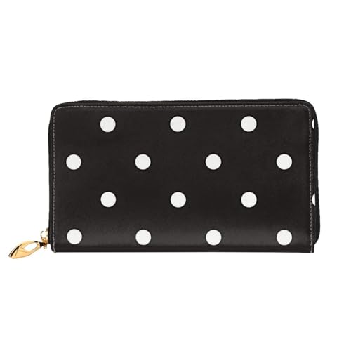 YzgWjBhd Schwarze und weiße Geldbörse aus Leder, gepunktet, stilvolle Damengeldbörse mit Kreditkartenfächern, Geldorganizer YzgWjBhd Schwarze und weiße Geldbörse aus Leder, gepunktet, stilvolle Damengeldbörse mit Kreditkartenfächern, Geldorganizer von YzgWjBhd