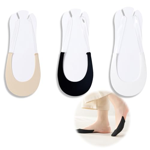 YzmrBdqc 6 Paar Füßlinge Damen Invisible Baumwolle Zehenkappe Vorfußpolster,6 Paar Füßlinge Zehensocken damen Toe Socks,6 Paar Zehensocken Füßlinge Damen Halbe Socken Unsichtbare Söckchen von YzmrBdqc