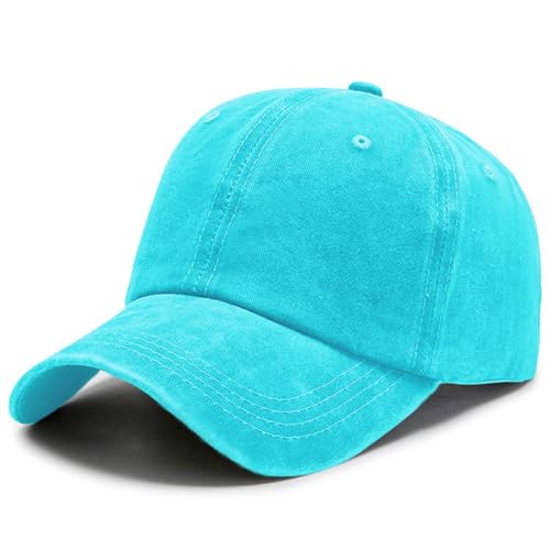 YzoTek Gewaschene Schlichte Baseballkappe – Verstellbare Retro-Baumwollmütze Unstrukturierte Vintage Golf Dad Kappe für Männer und Frauen von YzoTek