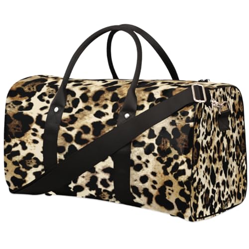 Abstraktion Leopard Reise Duffle Bag für Männer Frauen Leopard Print Übernachtung Weekender Tasche Faltbare Reise Duffel Bag Große Sport Gym Bag Wasserdichte Gepäck Tote Bag Tear Resistant, von Yzrwebo