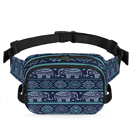 African Tribe Elephant Fanny Packs Gürteltasche für Frauen Mann Elefant Hüfttasche Mode Crossbody Tasche Hüfte Bauchtasche mit verstellbarem Gurt für Outdoor Workout Casual Reisen Laufen Wandern von Yzrwebo