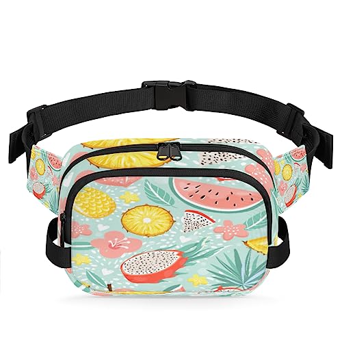 Ananas Gürteltasche für Damen und Herren, Wassermelone, Drache, Obst, Hüfttasche, modische Umhängetasche, Hüfttasche mit verstellbarem Riemen für Outdoor, Workout, Freizeit, Reisen, Laufen, Wandern, von Yzrwebo