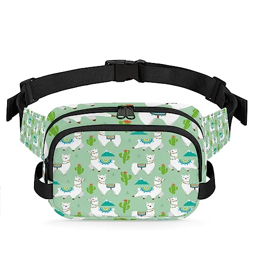 Animal Alpaka Fanny Packs Gürteltasche für Frauen Mann Lama Kaktus Hüfttasche Mode Crossbody Tasche Hip Bauchtasche mit verstellbarem Gurt für Outdoor Workout Casual Reisen Laufen Wandern Radfahren, von Yzrwebo