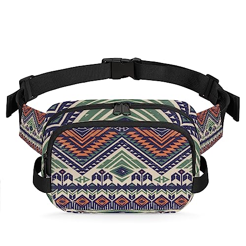 Bauchtasche im Vintage-Stil mit Azteken-Textur, Gürteltasche für Damen und Herren, Bohemian-Stil, modische Umhängetasche, Hüfttasche mit verstellbarem Riemen für Outdoor, Workout, Freizeit, Reisen, von Yzrwebo