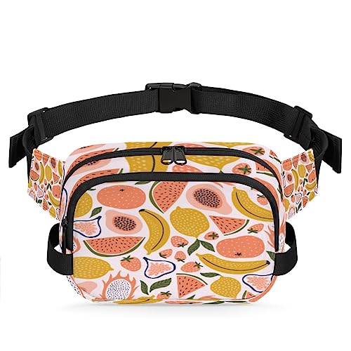 Bauchtasche mit Bananen-Zitronen-Motiv, Gürteltasche für Damen, Herren, Wassermelone, Erdbeere, modische Umhängetasche, Hüfttasche mit verstellbarem Riemen für Outdoor, Workout, Freizeit, Reisen, von Yzrwebo