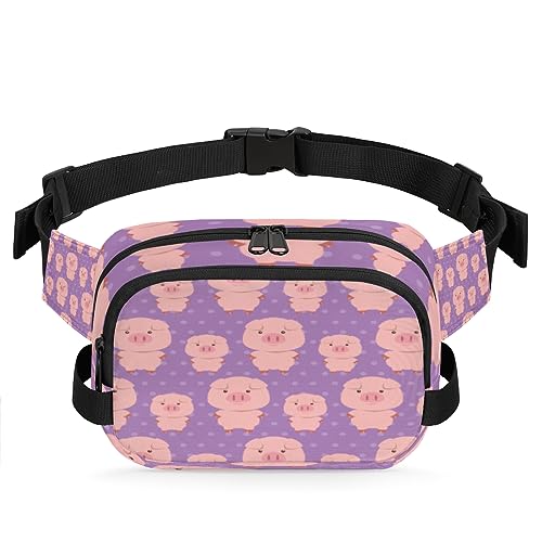 Bauchtasche mit Cartoon-Schwein, Gürteltasche für Damen, Herren, niedliches Schwein, modische Umhängetasche, Hüfttasche mit verstellbarem Riemen für Outdoor, Workout, Freizeit, Reisen, Laufen, von Yzrwebo