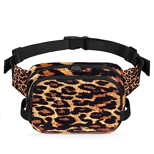 Bauchtasche mit Leopardenmuster, Gürteltasche für Damen und Herren, Leopardenmuster, modische Umhängetasche, Hüfttasche mit verstellbarem Riemen für Outdoor, Workout, Freizeit, Reisen, Laufen, von Yzrwebo