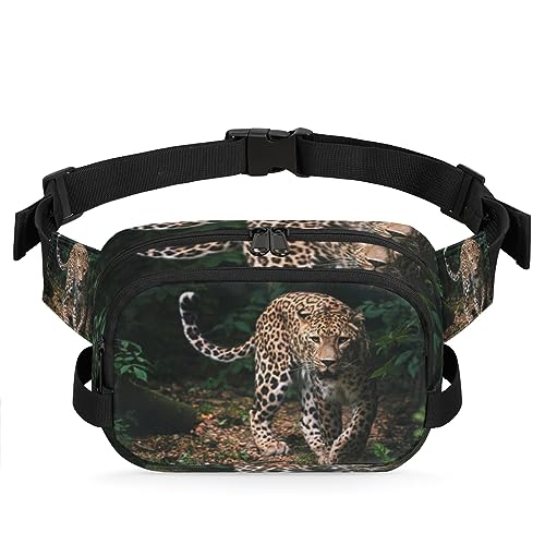 Bauchtasche mit Tier-Leoparden-Motiv, Gürteltasche für Damen und Herren, 3D-Leoparden-Hüfttasche, modische Umhängetasche, Hüfttasche mit verstellbarem Riemen für Outdoor, Workout, Freizeit, Reisen, von Yzrwebo