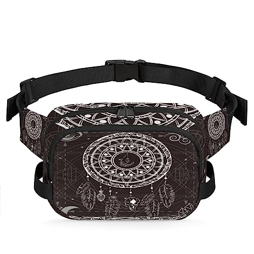 Boho Dreamcatcher Bauchtasche Gürteltasche für Frauen Mann Stamm Mandala Hüfttasche Mode Crossbody Tasche Hüfte Bauchtasche mit verstellbarem Gurt für Outdoor Workout Casual Reisen Laufen Wandern von Yzrwebo