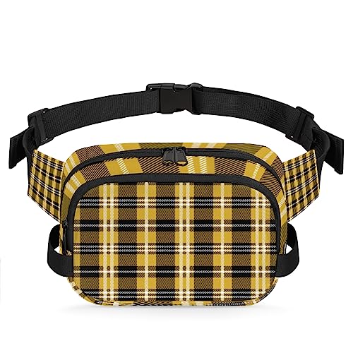 Buffalo Plaid Check Fanny Packs Gürteltasche für Damen Herren Plaid Hüfttasche Mode Crossbody Tasche Hüfte Bauchtasche mit verstellbarem Gurt für Outdoor Workout Casual Reisen Laufen Wandern von Yzrwebo