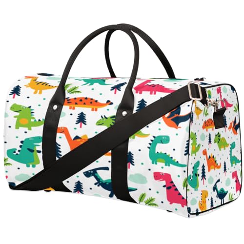 Cartoon Dinosaurier Reise Duffle Bag für Männer Frauen Dinosaurier Druck Übernachtung Weekender Tasche Faltbare Reise Duffel Bag Große Sport Turnbeutel Wasserdicht Gepäck Tote Bag Tear Resistant, von Yzrwebo