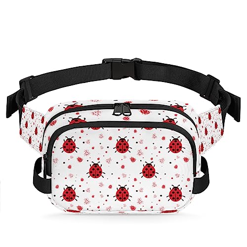 Cartoon Ladybug Bauchtasche Gürteltasche für Frauen Mann Little Ladybug Hüfttasche Mode Crossbody Tasche Hüfte Bauchtasche mit verstellbarem Gurt für Outdoor Workout Casual Reisen Laufen Wandern von Yzrwebo