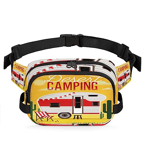 Desert Camper Bus Gürteltasche für Damen Herren Reise Camping Hüfttasche Mode Crossbody Tasche Hip Bauchtasche mit verstellbarem Gurt für Outdoor Workout Casual Reisen Laufen Wandern Radfahren, von Yzrwebo