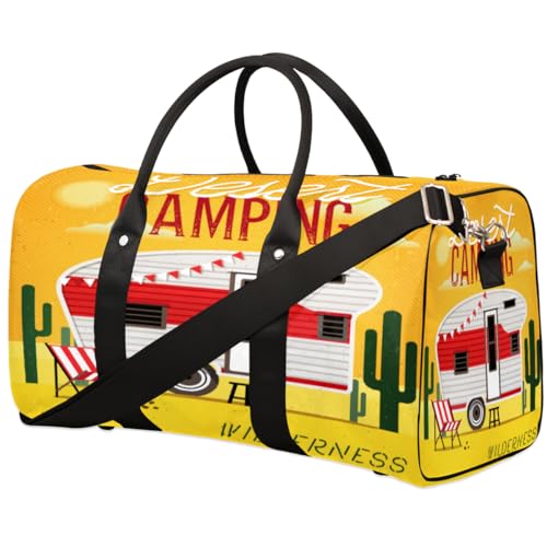 Desert Camper Bus Travel Duffle Bag für Männer Frauen Reisen Camping Übernachtung Weekender Tasche Faltbare Reise Duffel Bag Große Sport Gym Bag Wasserdicht Gepäck Tote Bag Tear Resistant, Mehrfarbig, von Yzrwebo