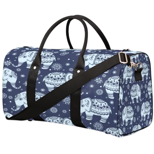 Elefant Thema Reise Duffle Bag für Männer Frauen Tribe Elefant Übernachtung Weekender Tasche Faltbare Reise Duffel Bag Große Sport Gym Bag Wasserdicht Gepäck Tragetasche Reißfest, Mehrfarbig, 17.4 x von Yzrwebo