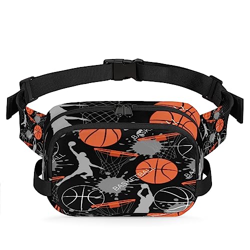 Gürteltasche für Basketballspieler, für Damen, Herren, Basketball-Druck, modische Umhängetasche, Hüfttasche mit verstellbarem Riemen für Outdoor, Workout, Freizeit, Reisen, Laufen, Wandern, Radfahren, von Yzrwebo