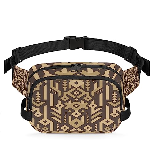 Gürteltasche im Retro-Aztekenmuster für Damen und Herren, antiker Stamm, modische Crossbody-Tasche, Hüfttasche mit verstellbarem Riemen für Outdoor, Workout, Freizeit, Reisen, Laufen, Wandern, von Yzrwebo