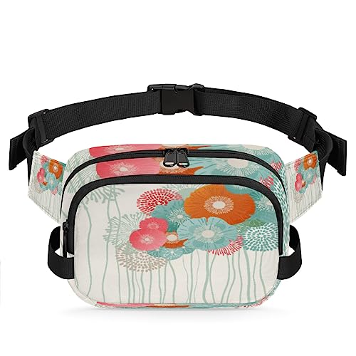 Gürteltasche mit Blumenmuster für Damen und Herren, Löwenzahn-Hüfttasche, modische Umhängetasche, Hüfttasche mit verstellbarem Riemen für Outdoor, Workout, Freizeit, Reisen, Laufen, Wandern, von Yzrwebo