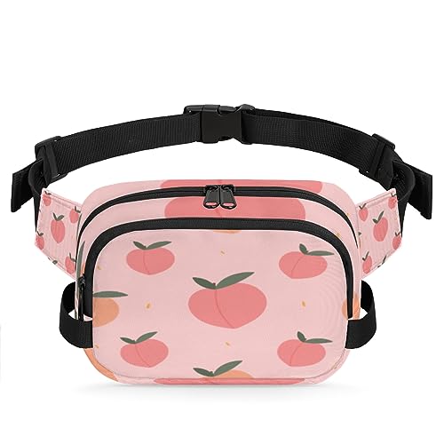 Gürteltasche mit Pfirsichmuster, Gürteltasche für Damen, Herren, Früchte, Pfirsich-Hüfttasche, modische Umhängetasche, Hüfttasche mit verstellbarem Riemen für Outdoor, Workout, Freizeit, Reisen, von Yzrwebo