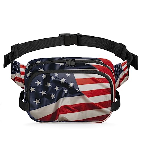 Gürteltasche mit amerikanischer Flagge, Gürteltasche für Damen, Herren, patriotische USA-Flagge, modische Umhängetasche, Hüfttasche mit verstellbarem Riemen für Outdoor, Workout, Freizeit, Reisen, von Yzrwebo