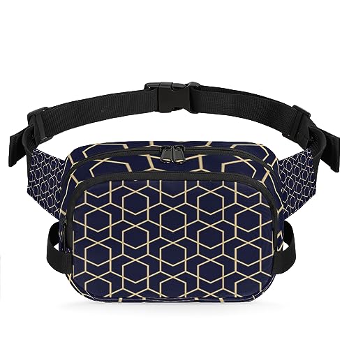 Gürteltasche mit geometrischem Muster für Damen und Herren, einfacher Stil, modische Umhängetasche, Hüfttasche mit verstellbarem Riemen für Outdoor, Workout, Freizeit, Reisen, Laufen, Wandern, von Yzrwebo