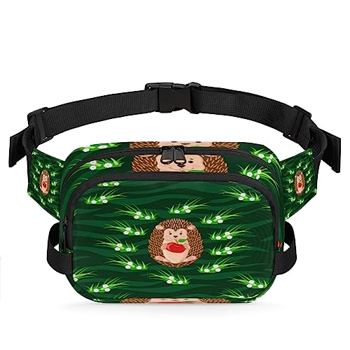 Hedgehog Meadow Fanny Packs Gürteltasche für Damen Mann Äpfel Blume Hüfttasche Mode Crossbody Tasche Hip Bauchtasche mit verstellbarem Gurt für Outdoor Workout Casual Reisen Laufen Wandern Radfahren, von Yzrwebo