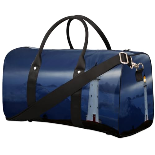 Lighthouse Travel Duffle Bag for Men Women Lighthouse Pattern Overnight Weekender Bag Foldable Travel Duffel Bag Large Sports Gym Bag Waterproof Luggage Tote Bag Tear Resistant, Mehrfarbig, 17.4 x 8.3 von Yzrwebo