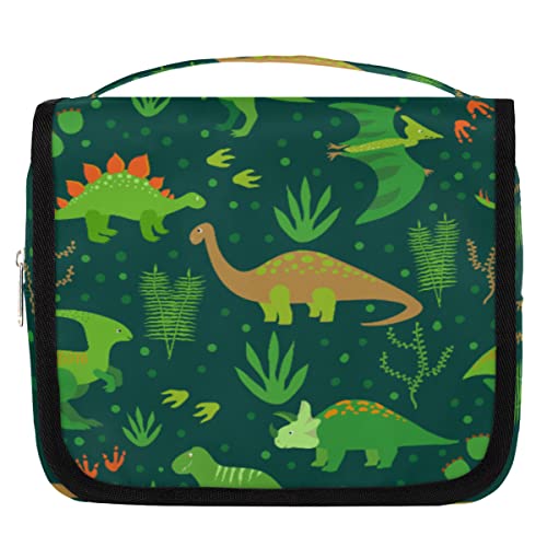 Lila Dinosaurier h?ngende Reise-Kulturbeutel f¨¹r Frauen, Cartoon-Dinosaurier-Tragbare Reise-Make-up-Tasche, wasserabweisende Reisetasche und Organizer-Kulturbeutel f¨¹r Kosmetikartikel, Zubeh?r von Yzrwebo