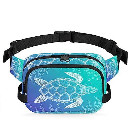 Line Turtle Fanny Packs Gürteltasche für Damen Mann Ozean Tier Schildkröte Hüfttasche Mode Crossbody Tasche Hüfte Bauchtasche mit verstellbarem Gurt für Outdoor Workout Casual Reisen Laufen Wandern von Yzrwebo