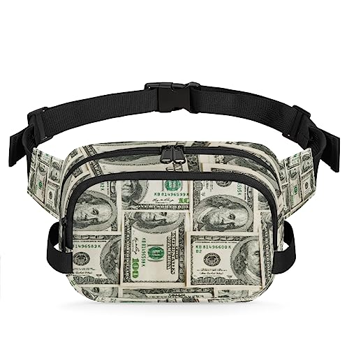 Lustige USA Dollar Gürteltasche für Frauen Mann Amerikanisches Geld Hüfttasche Mode Crossbody Tasche Hüfte Bauchtasche mit verstellbarem Gurt für Outdoor Workout Casual Reisen Laufen Wandern von Yzrwebo