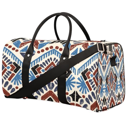 Marokko Print Travel Duffle Bag für Männer Frauen Mod Bohemian Übernachtung Weekender Tasche Faltbare Reise Duffel Bag Große Sport Gym Bag Wasserdicht Gepäck Tragetasche Reißfest, Mehrfarbig, 17.4 x von Yzrwebo