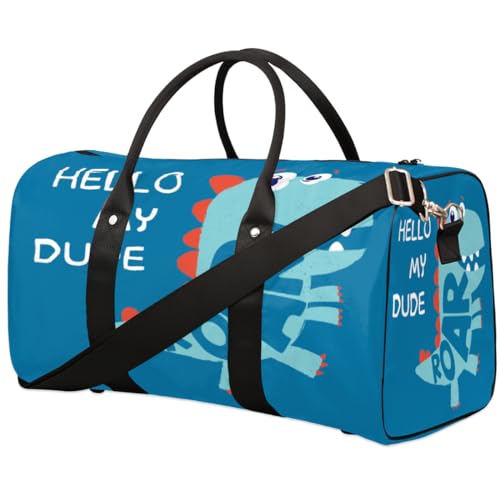 Niedliche Dinosaurier Reise Duffle Bag für Männer Frauen Tier Dinosaurier Übernachtung Weekender Tasche Faltbare Reise Duffel Bag Große Sport Gym Bag Wasserdichte Gepäck Tote Bag Tear Resistant, von Yzrwebo