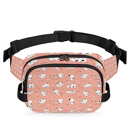 Niedliche Katzen Bauchtasche Gürteltasche für Frauen Mann Lustige Kätzchen Hüfttasche Mode Crossbody Tasche Hüfte Bauchtasche mit verstellbarem Gurt für Outdoor Workout Casual Reisen Laufen Wandern von Yzrwebo